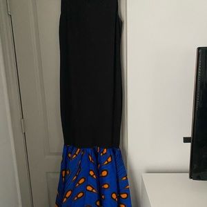 African print fitted maxi gown